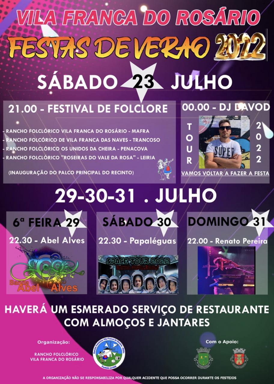 Festas de Verão 2022 - Vila Franca do Rosário
